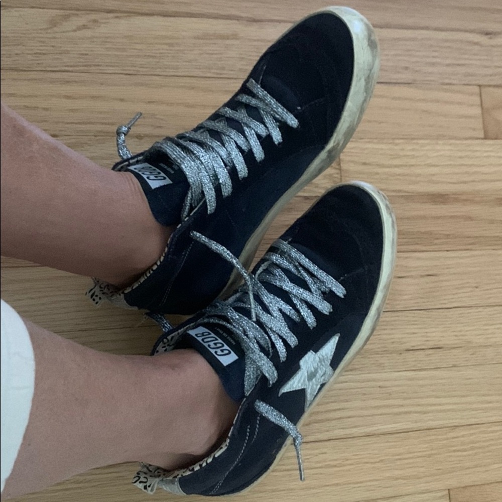 Golden Goose Black and Silver Sneakers